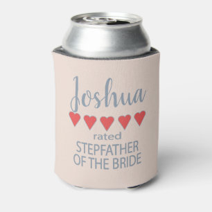 Bridal & Wedding Party 5 Heart Stepfather of Bride Can Cooler