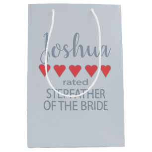 Bridal & Wedding Party 5 Heart Stepfather of Bride Medium Gift Bag