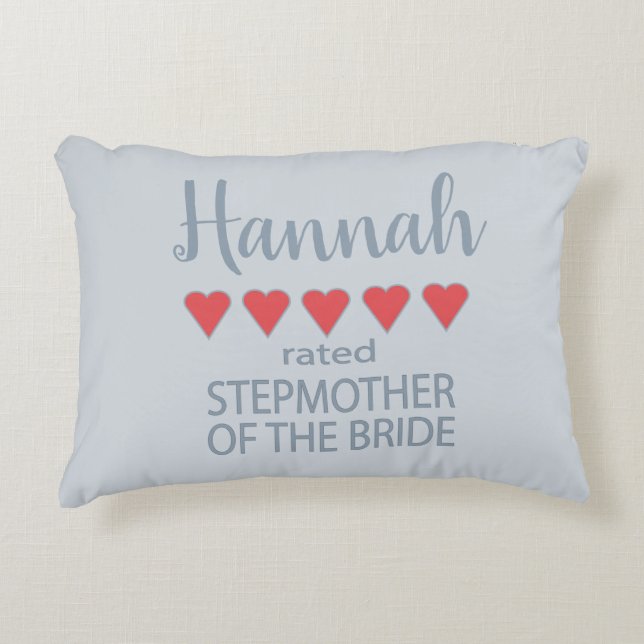 Bridal & Wedding Party 5 Heart Stepmother of Bride Accent Pillow (Front)