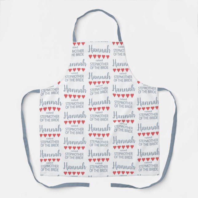 Bridal & Wedding Party 5 Heart Stepmother of Bride Apron (Front)