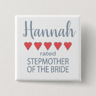 Bridal & Wedding Party 5 Heart Stepmother of Bride Button