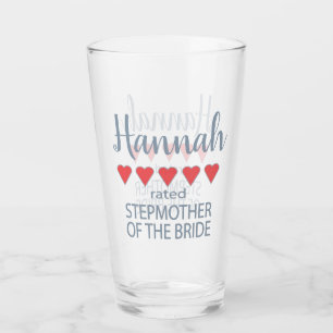 Bridal & Wedding Party 5 Heart Stepmother of Bride Glass