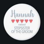Bridal & Wedding Party 5 Heart Stepsister of Groom Magnet<br><div class="desc">Members of the bridal party and wedding party will feel loved and appreciated with a “five heart” gift made especially for them. Love is what it’s all about. Whether it’s a hometown wedding or destination wedding the personalized items will be sure to bring smiles along the way. The customizable t-shirts...</div>