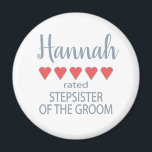 Bridal & Wedding Party 5 Heart Stepsister of Groom Magnet<br><div class="desc">Members of the bridal party and wedding party will feel loved and appreciated with a “five heart” gift made especially for them. Love is what it’s all about. Whether it’s a hometown wedding or destination wedding the personalized items will be sure to bring smiles along the way. The customizable t-shirts...</div>