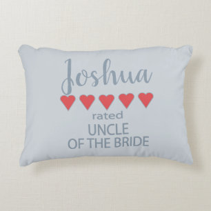 Bridal & Wedding Party 5 Heart Uncle of Bride Accent Pillow
