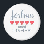 Bridal & Wedding Party 5 Heart Usher Magnet<br><div class="desc">Members of the bridal party and wedding party will feel loved and appreciated with a “five heart” gift made especially for them. Love is what it’s all about. Whether it’s a hometown wedding or destination wedding the personalized items will be sure to bring smiles along the way. The customizable t-shirts...</div>