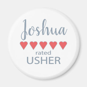 Bridal & Wedding Party 5 Heart Usher Magnet