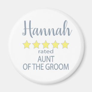 Bridal & Wedding Party 5 Star Aunt of Groom Magnet