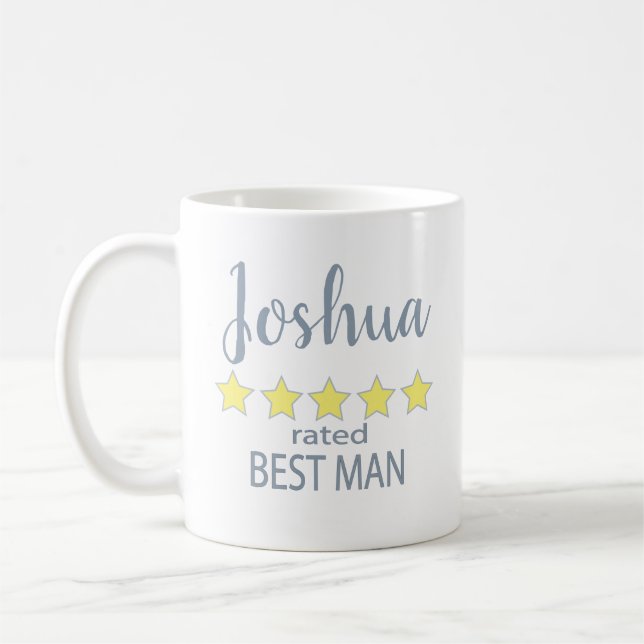 Bridal & Wedding Party 5 Star Best Man Coffee Mug (Left)