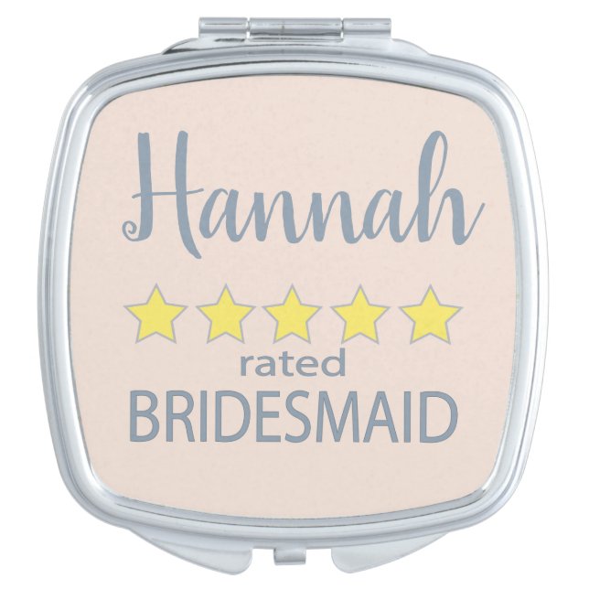 Bridal & Wedding Party 5 Star Bridesmaid Compact Mirror (Front)