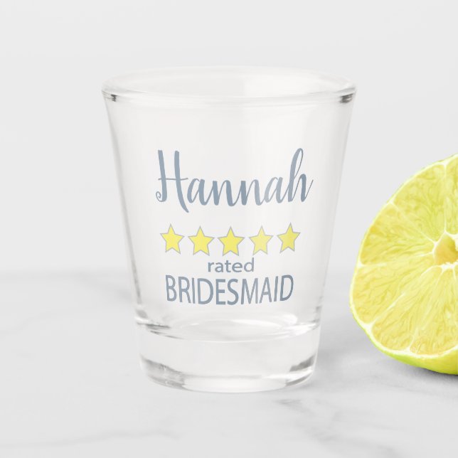 Bridal & Wedding Party 5 Star Bridesmaid Shot Glass (Front)
