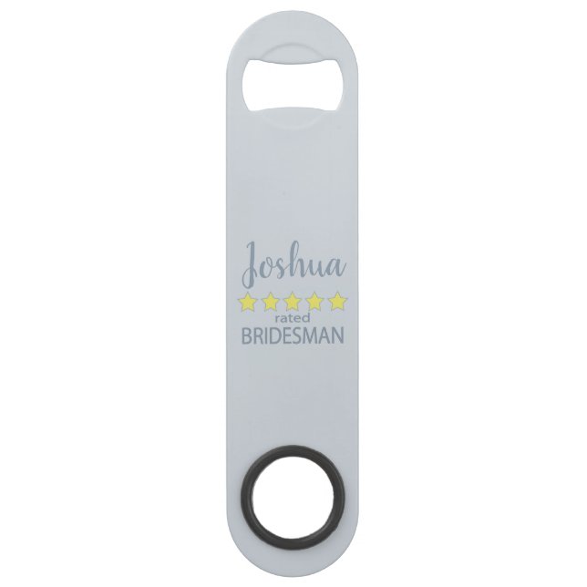 Bridal & Wedding Party 5 Star Bridesman Bar Key (Front)