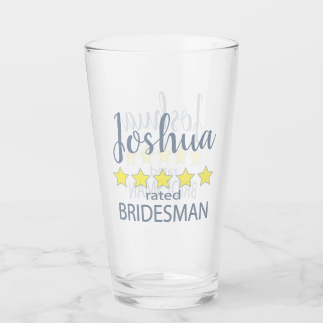 Bridal & Wedding Party 5 Star Bridesman Glass (Front)