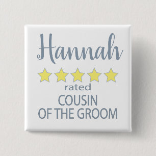 Bridal & Wedding Party 5 Star Cousin of Groom Button