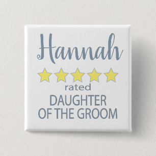 Bridal & Wedding Party 5 Star Daughter Button