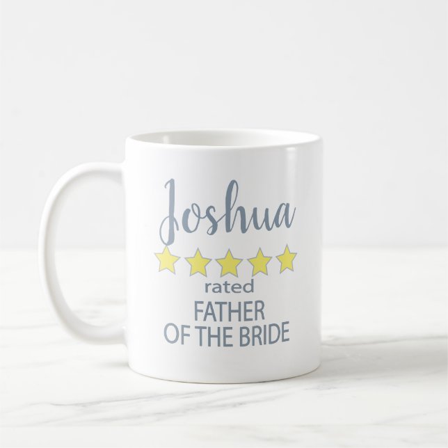 Bridal & Wedding Party 5 Star Father of Bride Coffee Mug (Left)