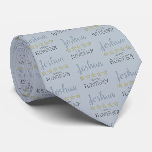 Bridal & Wedding Party 5 Star Flower Boy Neck Tie (Rolled)