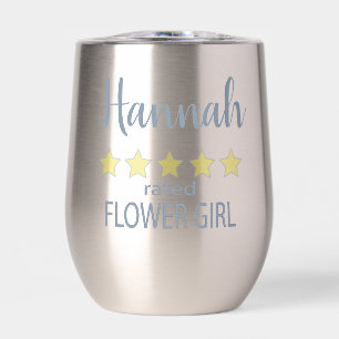 Bridal & Wedding Party 5 Star Flower Girl Thermal Wine Tumbler