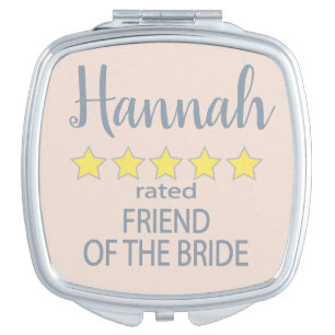 Bridal & Wedding Party 5 Star Friend of Bride Compact Mirror
