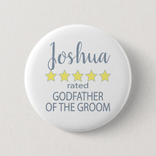 Bridal & Wedding Party 5 Star Godfather of Groom Button