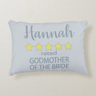 Bridal & Wedding Party 5 Star Godmother of Bride Accent Pillow