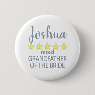 Bridal & Wedding Party 5 Star Grandfather of Bride Button