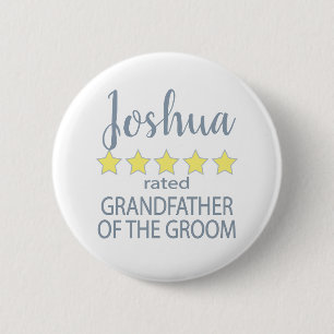 Bridal & Wedding Party 5 Star Grandfather of Groom Button