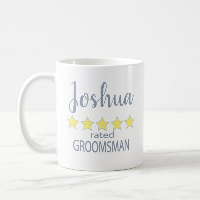 Bridal & Wedding Party 5 Star Groomsman Coffee Mug (Left)