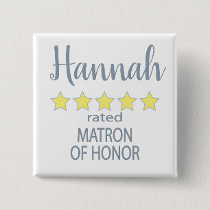 Bridal & Wedding Party 5 Star Matron of Honor Button