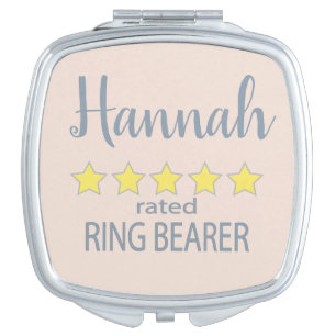 Bridal & Wedding Party 5 Star Ring Bearer Compact Mirror