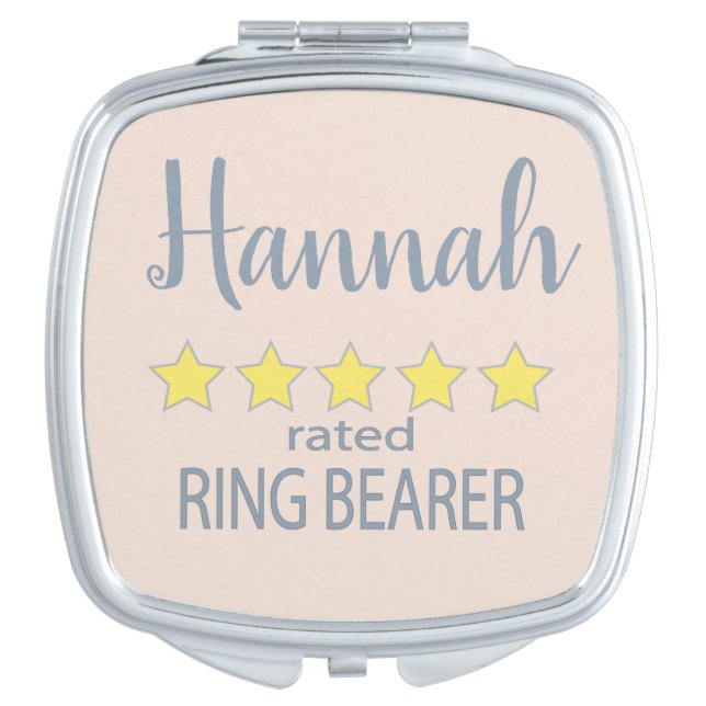 Bridal & Wedding Party 5 Star Ring Bearer Compact Mirror (Front)
