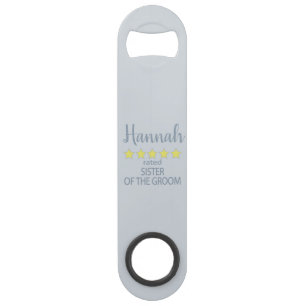 Bridal & Wedding Party 5 Star Sister of Groom Bar Key