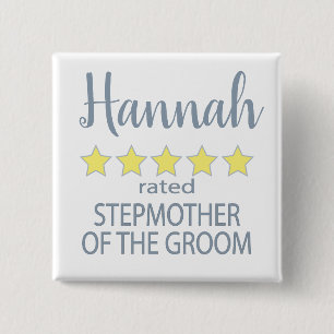 Bridal & Wedding Party 5 Star Stepmother of Groom Button