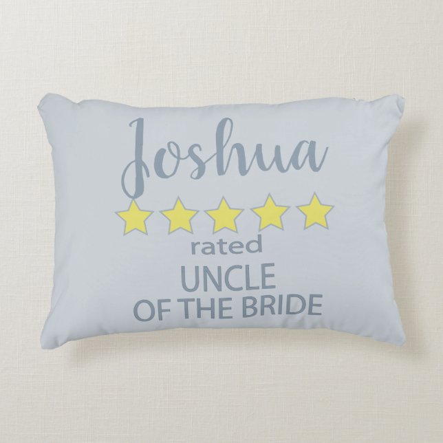 Bridal & Wedding Party 5 Star Uncle of Bride Accent Pillow (Front)