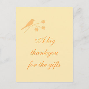 Bridal/wedding Thank you card, customizable. Postcard