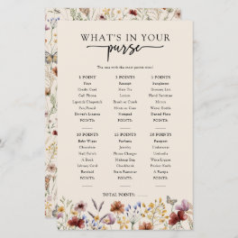 Bridal What's In Your Purse Game