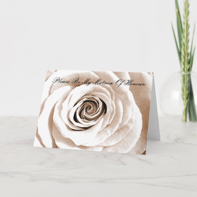 Bridal white Matron Of Honor Invitation (Front)