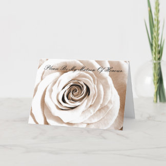 Bridal white Matron Of Honor Invitation