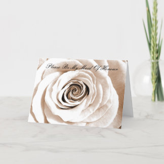 Bridal white Please Be My Maid Of Honor Invitation