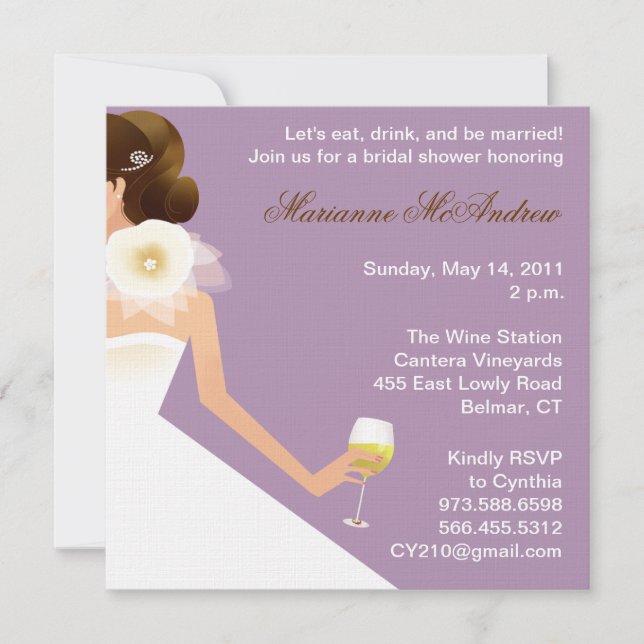 Bridal Wine Ensemble (lilac) Invitation (Front)