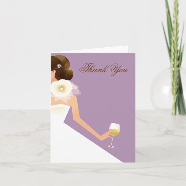 Bridal Wine Ensemble (lilac) Thank You Card (Front)