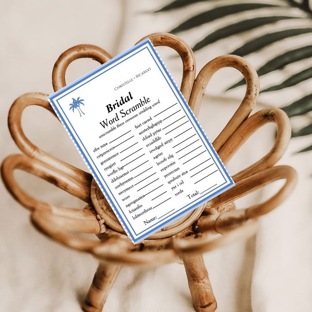 Bridal word scramble bridal shower game card (Creator Uploaded)