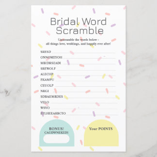 Bridal Word Scramble Game