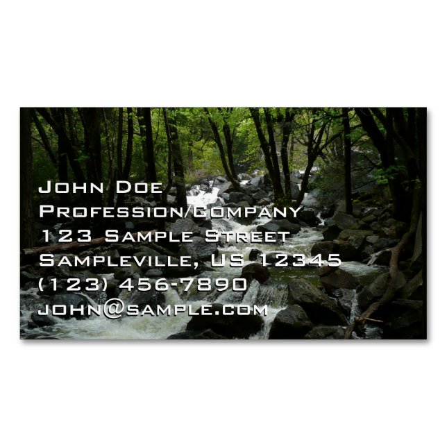 Bridalveil Creek in Yosemite National Park Business Card Magnet (Front)