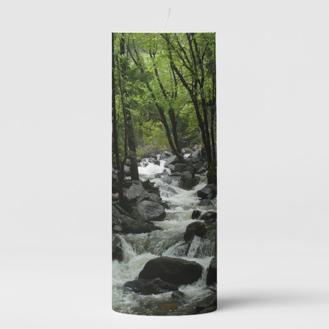 Bridalveil Creek in Yosemite National Park Pillar Candle (Front)