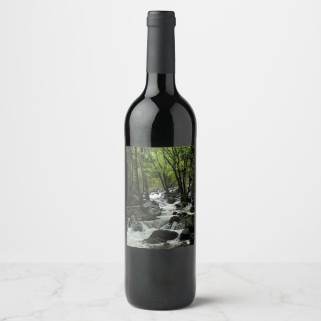 Bridalveil Creek in Yosemite National Park Wine Label (Front)