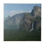 Bridalveil Falls and Half Dome at Yosemite Ceramic Tile