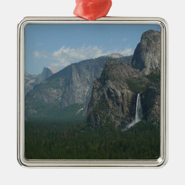 Bridalveil Falls and Half Dome at Yosemite Metal Ornament (Front)