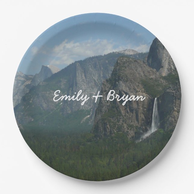 Bridalveil Falls and Half Dome at Yosemite Paper Plates (Front)
