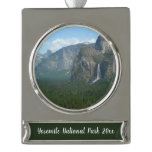 Bridalveil Falls and Half Dome at Yosemite Silver Plated Banner Ornament